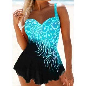 - 2 Piece Bathing Suits Swim Dress with Black Swim P